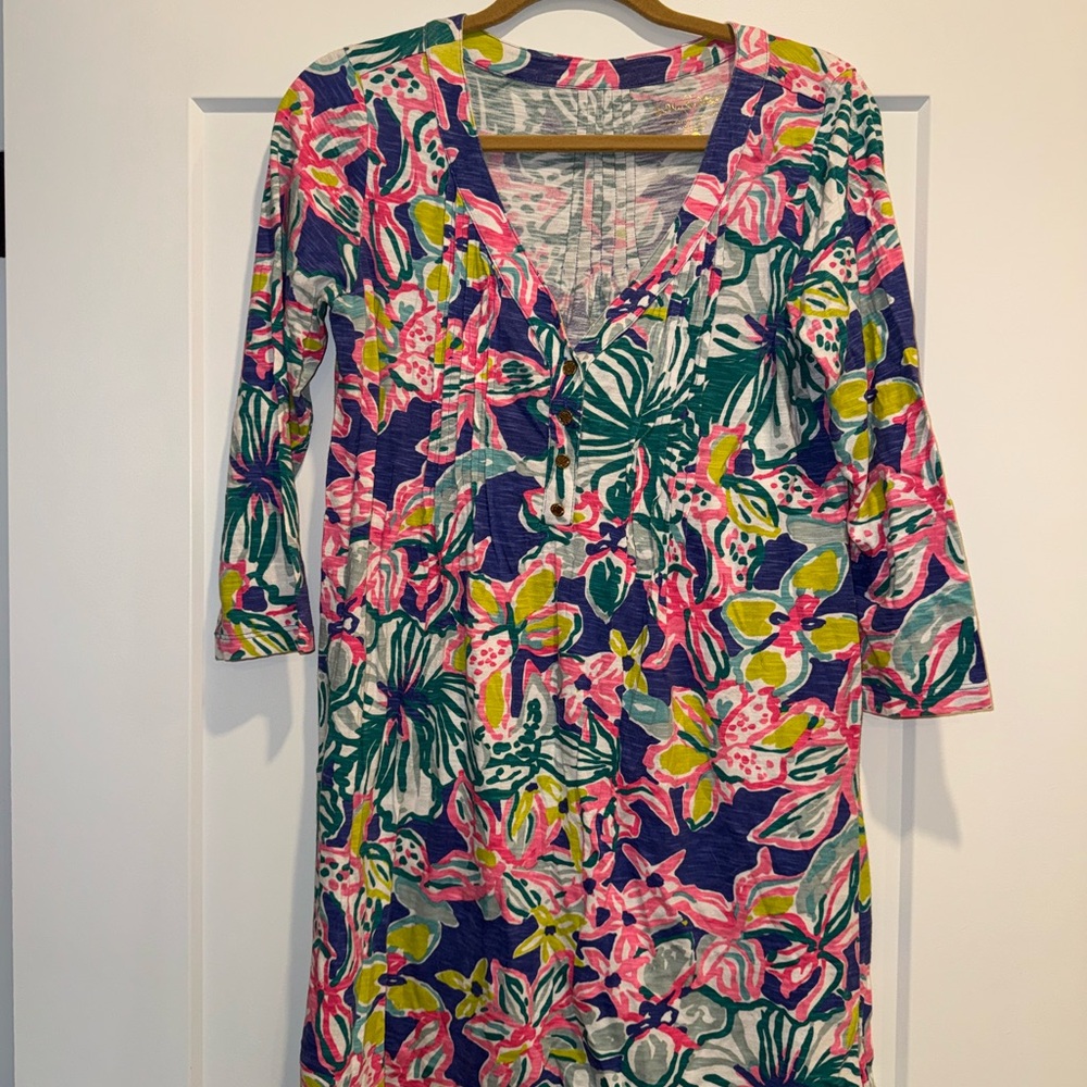 Lilly Pulitzer Multicolor Patterned Garment with 3/4 Sleeves